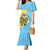 Saint Lucia Christmas Family Matching Mermaid Dress and Hawaiian Shirt with Steelpan Santa Floral Pattern and Flag - Wonder Print Shop