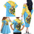 Saint Lucia Christmas Family Matching Off The Shoulder Long Sleeve Dress and Hawaiian Shirt with Steelpan Santa Floral Pattern and Flag - Wonder Print Shop