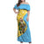 Saint Lucia Christmas Family Matching Off Shoulder Maxi Dress and Hawaiian Shirt with Steelpan Santa Floral Pattern and Flag - Wonder Print Shop