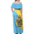 Saint Lucia Christmas Family Matching Off Shoulder Maxi Dress and Hawaiian Shirt with Steelpan Santa Floral Pattern and Flag - Wonder Print Shop