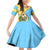 Saint Lucia Christmas Family Matching Off Shoulder Short Dress and Hawaiian Shirt with Steelpan Santa Floral Pattern and Flag - Wonder Print Shop
