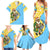Saint Lucia Christmas Family Matching Summer Maxi Dress and Hawaiian Shirt with Steelpan Santa Floral Pattern and Flag - Wonder Print Shop