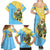 Saint Lucia Christmas Family Matching Summer Maxi Dress and Hawaiian Shirt with Steelpan Santa Floral Pattern and Flag - Wonder Print Shop