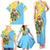 Saint Lucia Christmas Family Matching Tank Maxi Dress and Hawaiian Shirt with Steelpan Santa Floral Pattern and Flag - Wonder Print Shop