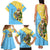 Saint Lucia Christmas Family Matching Tank Maxi Dress and Hawaiian Shirt with Steelpan Santa Floral Pattern and Flag - Wonder Print Shop
