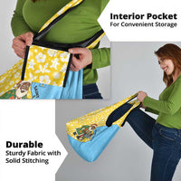 Saint Lucia Christmas Grocery Bag with Steelpan Santa Floral Pattern and Flag - Wonder Print Shop