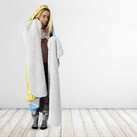 Saint Lucia Christmas Hooded Blanket with Steelpan Santa Floral Pattern and Flag - Wonder Print Shop