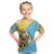 Saint Lucia Christmas Kid T Shirt with Steelpan Santa Floral Pattern and Flag - Wonder Print Shop