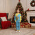 Saint Lucia Christmas Pajama Set with Steelpan Santa Floral Pattern and Flag - Wonder Print Shop