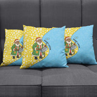 Saint Lucia Christmas Pillow Cover with Steelpan Santa Floral Pattern and Flag - Wonder Print Shop