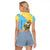 Saint Lucia Christmas Raglan Cropped T Shirt with Steelpan Santa Floral Pattern and Flag - Wonder Print Shop