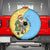 Saint Lucia Christmas Spare Tire Cover with Steelpan Santa Floral Pattern and Flag - Wonder Print Shop