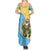Saint Lucia Christmas Summer Maxi Dress with Steelpan Santa Floral Pattern and Flag - Wonder Print Shop