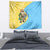 Saint Lucia Christmas Tapestry with Steelpan Santa Floral Pattern and Flag - Wonder Print Shop