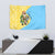 Saint Lucia Christmas Tapestry with Steelpan Santa Floral Pattern and Flag - Wonder Print Shop