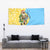 Saint Lucia Christmas Tapestry with Steelpan Santa Floral Pattern and Flag - Wonder Print Shop