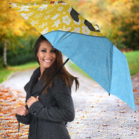 Saint Lucia Christmas Umbrella with Steelpan Santa Floral Pattern and Flag - Wonder Print Shop