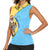 Saint Lucia Christmas Women Sleeveless Polo Shirt with Steelpan Santa Floral Pattern and Flag - Wonder Print Shop