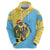 Saint Lucia Christmas Zip Hoodie with Steelpan Santa Floral Pattern and Flag - Wonder Print Shop