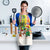 Saint Lucia Christmas Apron with Parrot Palm Tree Snowman and Plaid Holiday - Wonder Print Shop