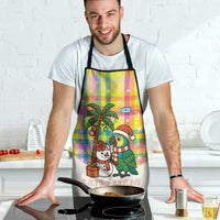 Saint Lucia Christmas Apron with Parrot Palm Tree Snowman and Plaid Holiday - Wonder Print Shop