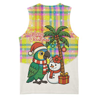 Saint Lucia Christmas Basketball Jersey with Parrot Palm Tree Snowman and Plaid Holiday - Wonder Print Shop