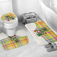 Saint Lucia Christmas Bathroom Set with Parrot Palm Tree Snowman and Plaid Holiday - Wonder Print Shop