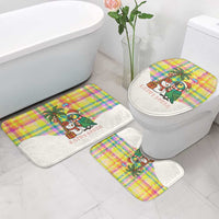 Saint Lucia Christmas Bathroom Set with Parrot Palm Tree Snowman and Plaid Holiday - Wonder Print Shop