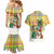 Saint Lucia Christmas Couples Matching Mermaid Dress and Hawaiian Shirt with Parrot Palm Tree Snowman and Plaid Holiday - Wonder Print Shop