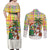 Saint Lucia Christmas Couples Matching Off Shoulder Maxi Dress and Long Sleeve Button Shirt with Parrot Palm Tree Snowman and Plaid Holiday - Wonder Print Shop
