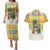 Saint Lucia Christmas Couples Matching Puletasi and Hawaiian Shirt with Parrot Palm Tree Snowman and Plaid Holiday - Wonder Print Shop