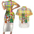 Saint Lucia Christmas Couples Matching Short Sleeve Bodycon Dress and Hawaiian Shirt with Parrot Palm Tree Snowman and Plaid Holiday - Wonder Print Shop