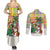 Saint Lucia Christmas Couples Matching Summer Maxi Dress and Long Sleeve Button Shirt with Parrot Palm Tree Snowman and Plaid Holiday - Wonder Print Shop