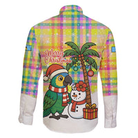 Saint Lucia Christmas Family Matching Off Shoulder Maxi Dress and Hawaiian Shirt with Parrot Palm Tree Snowman and Plaid Holiday - Wonder Print Shop