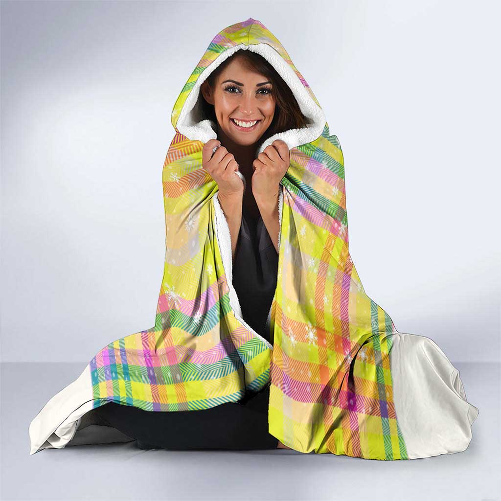 Saint Lucia Christmas Hooded Blanket with Parrot Palm Tree Snowman and Plaid Holiday - Wonder Print Shop