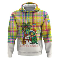 Saint Lucia Christmas Hoodie with Parrot Palm Tree Snowman and Plaid Holiday - Wonder Print Shop