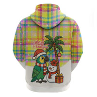 Saint Lucia Christmas Hoodie with Parrot Palm Tree Snowman and Plaid Holiday - Wonder Print Shop