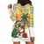 Saint Lucia Christmas Hoodie Dress with Parrot Palm Tree Snowman and Plaid Holiday - Wonder Print Shop