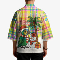 Saint Lucia Christmas Kimono with Parrot Palm Tree Snowman and Plaid Holiday - Wonder Print Shop