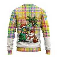 Saint Lucia Christmas Ugly Christmas Sweater with Parrot Palm Tree Snowman and Plaid Holiday - Wonder Print Shop