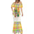 Saint Lucia Christmas Mermaid Dress with Parrot Palm Tree Snowman and Plaid Holiday - Wonder Print Shop