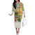 Saint Lucia Christmas Off The Shoulder Long Sleeve Dress with Parrot Palm Tree Snowman and Plaid Holiday - Wonder Print Shop