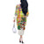 Saint Lucia Christmas Off The Shoulder Long Sleeve Dress with Parrot Palm Tree Snowman and Plaid Holiday - Wonder Print Shop