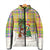 Saint Lucia Christmas Padded Jacket with Parrot Palm Tree Snowman and Plaid Holiday - Wonder Print Shop