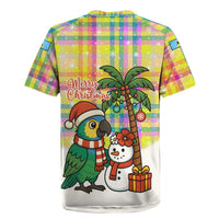 Saint Lucia Christmas Rugby Jersey with Parrot Palm Tree Snowman and Plaid Holiday - Wonder Print Shop