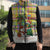 Saint Lucia Christmas Sleeveless Puffer Jacket with Parrot Palm Tree Snowman and Plaid Holiday - Wonder Print Shop