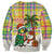 Saint Lucia Christmas Sweatshirt with Parrot Palm Tree Snowman and Plaid Holiday - Wonder Print Shop