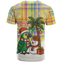 Saint Lucia Christmas T Shirt with Parrot Palm Tree Snowman and Plaid Holiday - Wonder Print Shop