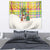 Saint Lucia Christmas Tapestry with Parrot Palm Tree Snowman and Plaid Holiday - Wonder Print Shop