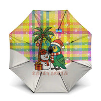Saint Lucia Christmas Umbrella with Parrot Palm Tree Snowman and Plaid Holiday - Wonder Print Shop
